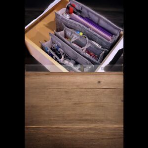 Periea 4-Pack Purse Organizers with Gift Bags Gray Tweed